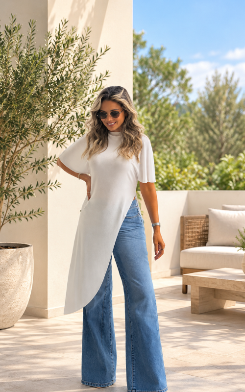 Blusa Melina Asimetrica